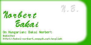 norbert bakai business card